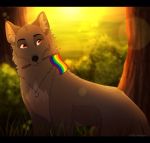  canid canine canis feral lgbt_pride male mammal pride_colors purespiritflower_(artist) smile solo thistlestar wolf 