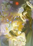  2girls angel angel_wings cigarette fasow1lu feathered_wings haibane_renmei halo highres holding holding_cigarette hug multiple_girls reki_(haibane_renmei) wings 