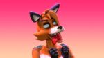  16:9 3d_(artwork) 5_fingers animatronic anthro canid canine digital_media_(artwork) fan_character female fingers five_nights_at_freddy&#039;s fox foxy_(fnaf) front_view gold97fox gradient_background hair happy hi_res machine mammal no_pupils nude open_mouth orange_body orange_hair pink_background robot sharp_teeth simple_background solo teeth tongue tongue_out video_games widescreen 