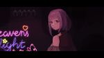  1girl bang_dream! bang_dream!_it's_mygo!!!!! closed_mouth commentary from_behind highres indoors letterboxed light_smile looking_at_viewer looking_back lunafeast parody purple_hair red_eyes short_hair silent_hill_(series) silent_hill_2 solo turning_head yuutenji_nyamu 