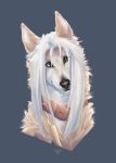  2018 absurd_res ambiguous_gender black_nose canid canine canis digital_media_(artwork) domestic_dog feral grey_background hair headshot_portrait heterochromia hi_res mammal portrait simple_background volinfer white_hair 