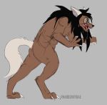  absurd_res anthro black_hair bodily_fluids brown_body brown_fur canid canine claws conditional_dnp eyewear female fur glasses hair hi_res homestuck jade_harley mammal ms_paint_adventures open_mouth saliva snarling solo teeth webcomic were werecanid werecanine werewolf white_body white_fur wolftacos 
