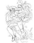  absurd_res apron blush clothing female footwear goo_transformation hi_res human mammal miranda_leigh monochrome panties rubber shocked shoes simple_background sketch solo tentacles transformation underwear white_background 