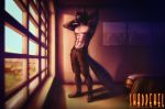  absurd_res anthro bed bedroom bottomwear clothed clothing detailed_background felid feline furniture hi_res lynx male male/male mammal morning muscular pants pose sfw_nudity solo solo_focus stare swadpewel 