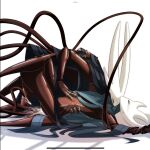 ambiguous/ambiguous ambiguous_gender animal_genitalia arm_grab arthropod black_body blue_cloak blue_clothing blush bodily_fluids broken_vessel_(hollow_knight) cloak cloak_only clothing clothing_grab duo eyes_closed from_front_position genital_fluids genital_slit genitals grabbing_torso hand_on_arm hand_on_torso head_on_neck hi_res holding_another hollow_knight_(character) hollow_knight_(franchise) horn legs_up looking_pleasured lying missionary_position on_back penetration pinned pinned_to_ground sex side_view sweat team_cherry tentacle_penetration tentacle_sex tentacles tremble_spikes unknown_artist vessel_(species) void_tendrils
