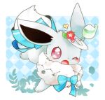 3_toes accessory ambiguous_gender anchor beverage beverage_on_head black_inner_ear blue_background blue_clothing blue_flower blue_ribbon blush bodily_fluids chain_jewelry clothing container crying cup digital_media_(artwork) dipstick_tail drinking_glass eevee eyelashes feet feral flower fluffy fluffy_tail fur furgonomics generation_1_pokemon glass glass_container glass_cup grey_body grey_fur hibiscus leaf mammal markings michi_runi multicolored_body multicolored_clothing multicolored_fur neck_tuft nintendo object_on_head one_eye_closed one_fang open_mouth pattern_background paws pink_flower plant plate plate_on_head pokemon pokemon_(species) red_eyes red_flower ribbons shiny_pokemon ship simple_background solo sparkles star star_accessory steering_wheel striped_ribbon stumbling tail tail_accessory tail_clothing tail_markings tail_ribbon tears toes tuft two_tone_body two_tone_clothing two_tone_fur two_tone_ribbon unavailable_at_source vehicle watercraft white_body white_clothing white_fur white_ribbon white_tail_tip wine_glass yellow_flower