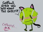  ball battle_for_dream_island black_ears blush cat_tail catboy_(character) embarrassed embarrassed_male male solo sussyoscmember tennis_ball tennis_ball_(bfdi) 