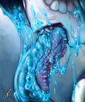absurd_res alien alien_humanoid ambiguous_gender blue_cum bodily_fluids colored_cum commander_eight cum cum_drip cum_in_mouth cum_inside cum_on_face cybernetics cyborg digital_media_(artwork) dripping eighttheexophile ejaculation fangs genital_fluids genitals hi_res humanoid licking machine monster not_furry open_mouth oral penis portrait saliva saliva_string science_fiction sharp_teeth simple_background slime solo teeth tongue tongue_out transentience unusual_bodily_fluids unusual_cum unusual_genital_fluids white_body