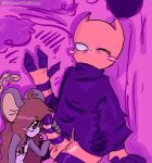 anthro anthro_on_anthro balls bikini bikini_top blush blush_stickers clothing duo genitals glans hand_on_penis hi_res humanoid kris_(whygena) licking male male/male mammal mouse murid murine no_pupils one_eye_closed oral penile penis penis_lick purple_clothing purple_glans purple_stripes purple_sweater purple_topwear red_body rodent seleverthemouse sex striped_body striped_genitalia striped_penis stripes sweater swimwear tongue topwear two-piece_swimsuit