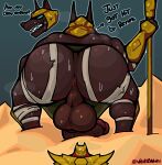 2025 accident accidental_exposure animal_humanoid anthro anubian_jackal anus armor armor_plates avian avian_humanoid azir_(lol) backsack balls bandage bandaged_arm bandaged_leg big_balls big_penis bird blue_eyes bodily_fluids bottomwear brown_body brown_ears brown_fur brown_penis butt canid canine canis clothing detailed digital_drawing_(artwork) digital_media_(artwork) digital_painting_(artwork) duo ears_up fight fur gauntlets genitals gloves gold_(metal) gold_armor green_bottomwear green_clothing green_skirt halberd handwear headgear helmet hi_res huge_penis humanoid jackal league_of_legends looking_at_another male male/male male_anthro mammal melee_weapon muscular muscular_anthro muscular_arms muscular_male muscular_thighs musk musk_cloud musky_balls musky_butt musky_penis nasus_(lol) painting_(artwork) penis polearm presenting presenting_anus presenting_balls presenting_hindquarters presenting_penis public public_exposure riot_games sand shoulder_pads shurima skirt sky sweat sweatdrop sweaty_back sweaty_body sweaty_butt sweaty_face sweaty_genitalia sweaty_legs sweaty_thighs tencent tired velvetdraw weapon worried