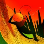  animated arthropod beetle elateroid female firefly grass insect leaf low_res seabreeze629 short_playtime sleeping startled sunset wake_up wings 
