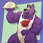  anthro apron bernard_(ok_k.o.!_lbh) canid canine canis cartoon_network clothing hi_res male mammal muscular muscular_anthro muscular_male nude ok_k.o.!_let&#039;s_be_heroes serving_tray solo were werecanid werecanine werewolf wolf wulfer-shepherd 