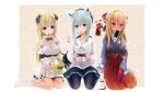  animal_ears hololive mitsukii pointy_ears shirakami_fubuki shiranui_flare tsunomaki_watame 