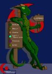  anthro claws fangs green_body green_eyes holding_object horn lizard male model_sheet multicolored_body muscular muscular_anthro muscular_male open_mouth open_smile reptile saruuk scalie simple_background smile solo two_tone_body 