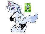  animal_crossing anthro blue_eyes blue_pawpads breasts canid canine canis clothing female fur hair looking_back mammal nintendo pawpads solo tod_d underwear video_games white_body white_fur whitney_(animal_crossing) wolf 