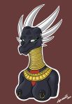  2020 activision anthro big_breasts black_body breasts brown_background cynder dragon female green_eyes hi_res horn looking_at_viewer lyorenth-the-dragon nipple_piercing nipples piercing red_body scalie signature simple_background smile solo spyro_the_dragon video_games 