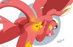  anthro butt cinder draconia_chronicles dragon female fire horn razorfox serpentine solo webcomic wings 
