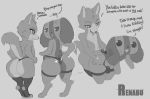  animate_inanimate anthro bent_over big_butt bodily_fluids bulge butt butt_grab canid clothed clothing dialogue duo english_text fur genitals girly grey_background hand_on_butt hand_on_hip hi_res hot_dogging legwear looking_back male male/male mammal monochrome nintendo nintendo_switch nude open_mouth partially_clothed penis rear_view renabu short_stack simple_background smile standing stockings switch_dog text thick_thighs tongue tongue_out topless underwear underwear_pull video_games wide_hips 