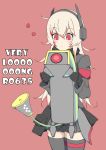  1girl blonde_hair blush girls_frontline haraheriei highlights highres holding_another lifting long_hair longcat m4_sopmod_ii_(girls_frontline) multicolored_hair red_eyes ro635_(dinergate) robot thighhighs very_long_hair zettai_ryouiki 