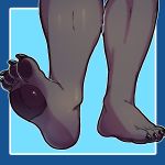  1:1 anthro banryu barefoot canid canine canis claws disembodied_leg feet foot_fetish foot_focus foot_shot fur grey_body grey_fur hindpaw knuxlight leg_tuft male mammal pawpads paws solo toe_claws toes tuft wolf 