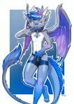  2020 5_fingers absurd_res anthro blue_eyes blue_hair blue_tongue collar digital_media_(artwork) dragon fingers fur furred_dragon hair hi_res male ratcha solo standing tongue 