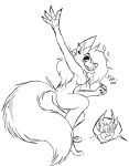  anonymous_artist antelope anthro big_tail bovid butt canid canine crossgender duo female fox gazelle hair hi_res humor long_hair male mammal monochrome paws suru_(surudoi) 