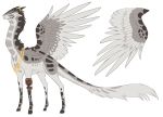  alpha_channel ambiguous_gender digital_media_(artwork) feathered_wings feathers feral hi_res hooves orange_eyes simple_background solo soulsplosionsketches transparent_background wings 