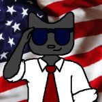  1:1 2llnoone anthro domestic_cat eyewear felid feline felis flag gesture low_res male mammal salute solo sunglasses thumbnail tom_(2llnoone) united_states_of_america 