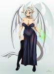  animal_humanoid big_breasts breasts cleavage clothed clothing dragon dragon_humanoid footwear hi_res high_heels humanoid humanoid_pointy_ears legwear matypup membrane_(anatomy) membranous_wings nipple_outline shoes thigh_highs wide_hips wings 