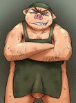  2015 anthro apron balls belly bodily_fluids clothed clothing diru11 domestic_pig erection erection_under_clothing genitals hairy hi_res kemono male mammal overweight overweight_anthro overweight_male solo suid suina sus_(pig) sweat 