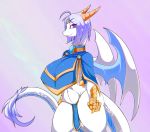  anthro big_breasts breasts clothed clothing dragon female hair huge_breasts loincloth looking_at_viewer matypup scales scalie short_hair simple_background solo western_dragon white_body white_scales 
