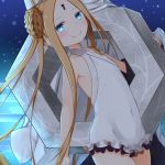  1girl abigail_williams_(fate/grand_order) abigail_williams_(swimsuit_foreigner)_(fate) bangs bare_arms bare_shoulders black_bow black_jacket blonde_hair blue_eyes blush bow braid casual_one-piece_swimsuit closed_mouth collarbone commentary_request covered_navel double_bun fate/grand_order fate_(series) frilled_swimsuit frills hand_up hat highres jacket keyhole long_hair looking_at_viewer one-piece_swimsuit orange_bow parted_bangs polka_dot polka_dot_bow smile solo su_guryu swimsuit twintails very_long_hair white_headwear 