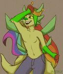  anthro bulge clothed clothing crown ear_tuft girly glowing glowing_eyes hair lgbt_history_month lgbt_pride long_hair male mammal pice pice_(character) pride_colors rainbow rainbow_flag rainbow_pride_flag rainbow_symbol red_eyes solo topless tuft will-o-wish~ ych_result 