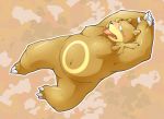  2010 anthro belly blush brown_body brown_fur fur kemono lying nintendo overweight overweight_anthro pok&eacute;mon pok&eacute;mon_(species) solo tongue tongue_out ursaring video_games whinge 