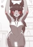  animal_humanoid apron apron_only big_breasts biped black_hair blurred_background blush breasts clothed clothing curvy_figure dark_skin female final_fantasy glistening glistening_hair hair hi_res hourglass_figure humanoid inside lagomorph lagomorph_humanoid leporid_humanoid long_hair looking_at_viewer mammal mammal_humanoid monotone_hair mostly_nude nipple_outline open_mouth rabbit_humanoid raised_arm seto_chinami skimpy solo square_enix standing translucent translucent_clothing video_games viera wide_hips 