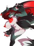  anthro areola big_breasts breasts dragon female genitals hi_res membrane_(anatomy) membranous_wings mrsakai nipples nude pussy scalie simple_background solo white_background wings 