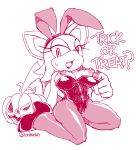  bodily_fluids breasts bunny_costume candy clothing colored_sketch coolblue costume exposed_breasts female food fruit halloween hi_res holidays kneeling plant pumpkin rouge_the_bat solo sonic_the_hedgehog_(series) sweat text trick_or_treat undressing wings 