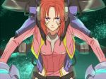  1girl cockpit cosplay crossover gundam gundam_unicorn hinotta looking_ahead looking_at_viewer marida_cruz pilot_suit purple_eyes red_hair solo soukyuu_no_fafner toomi_maya toomi_maya_(cosplay) 