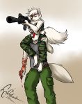  anthro brother brother_and_sister camo canid canine canis dekaisen duo female fur gore gun hi_res male mammal ranged_weapon red_body red_fur sibling sister sl8 tala_(teveriss) weapon wolf zanshin 