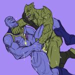  1:1 anthro barazoku father hi_res himbo male male/male marvel monster muscular parent thanos troll wrestling 