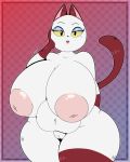  2020 4:5 absurd_res animal_crossing anthro areola beauty_mark belly big_breasts black_eyes black_nose breasts collarbone curvy_figure digital_media_(artwork) domestic_cat eyelashes eyeshadow felid feline felis female front_view genitals hand_on_face hexami hi_res huge_breasts looking_at_viewer makeup mammal navel nintendo nipples no_pupils nude olivia_(animal_crossing) open_mouth puffy_areola pussy slightly_chubby solo teeth thick_thighs video_games voluptuous wide_hips yellow_sclera 