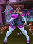  anthro big_breasts breasts canid canine clothed clothing disney ear_piercing ear_ring female goof_troop hair halloween hi_res holidays mammal mature_female peg_pete piercing rouge_the_bat smile snao solo sonic_the_hedgehog_(series) thick_thighs wide_hips 