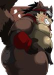  2020 anthro belly brown_body brown_fur butt canid canine clothing fur kemono loincloth male mammal momochi_sandayuu moobs nipples overweight overweight_anthro overweight_male raccoon_dog sengoku_puzzle simple_background solo tanuki video_games white_background yamatoji201 