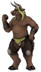  2020 2_toes 4_fingers alpha_channel anthro arm_tuft armlet athletic athletic_anthro athletic_male barefoot belly belt biped black_eyes black_hooves blonde_hair bottomwear bovid bovine brown_body brown_bottomwear brown_clothing brown_fur brown_shorts bulge clothed clothing curved_horn digital_drawing_(artwork) digital_media_(artwork) european_mythology fingers fist front_view full-length_portrait fur fur_tuft gesture greek_mythology hair half-closed_eyes hooves horn leg_tuft letter long_hair looking_away male mammal minotaur mythology narrowed_eyes navel nipples paws portrait punchbeef_(verkele) shorts simple_background solo standing taur three-quarter_view toes topless transparent_background tuft verkele 