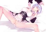  anus cum maid no_bra nopan pussy re_zero_kara_hajimeru_isekai_seikatsu rem_(re_zero) skirt_lift suwakana uncensored 