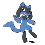 1:1 2015 anthro baby_pok&eacute;mon dacad looking_at_viewer male nintendo pok&eacute;mon pok&eacute;mon_(species) red_eyes riolu simple_background smile solo standing video_games white_background 