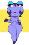  2020 5_fingers absurd_res amphibian animal_crossing anthro areola breasts digital_media_(artwork) diva_(animal_crossing) eyelashes female fingers frog genitals hi_res lips mehdrawings nintendo nipples non-mammal_breasts nude open_mouth purple_eyes pussy short_stack signature solo thick_thighs video_games 