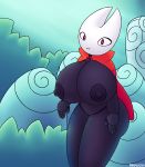  absurd_res anthro arthropod big_breasts black_body black_exoskeleton black_nipples breasts cape cape_only clothing exoskeleton female hi_res hollow_knight hornet_(hollow_knight) insect kespuzzuo looking_at_viewer mostly_nude nipples non-mammal_breasts red_eyes solo team_cherry video_games 