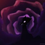  1:1 abstract_background ambiguous_gender anthro cloud colorful colorful_background digital_media_(artwork) glowing glowing_eyes gradient hi_res kobold looking_at_viewer ollicantskate silhouette smoke solo 