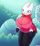  absurd_res anthro arthropod big_breasts breasts clothed clothing female hi_res hollow_knight hornet_(hollow_knight) insect jacket kespuzzuo looking_at_viewer non-mammal_breasts solo team_cherry topwear video_games 